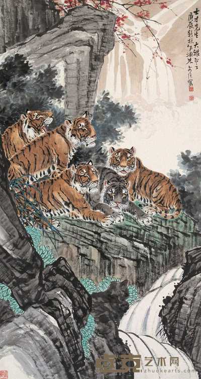 朱文侯 1940年作 虎 立轴 148×79cm